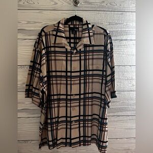 Trust Men’s Plaid Linen Blend Shirt XXL